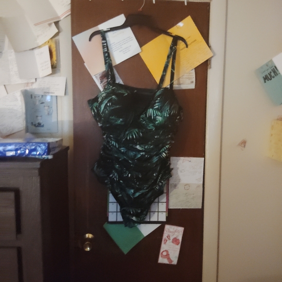 Torrid Black and Green One Piece Swimsuit - Picture 5 of 14